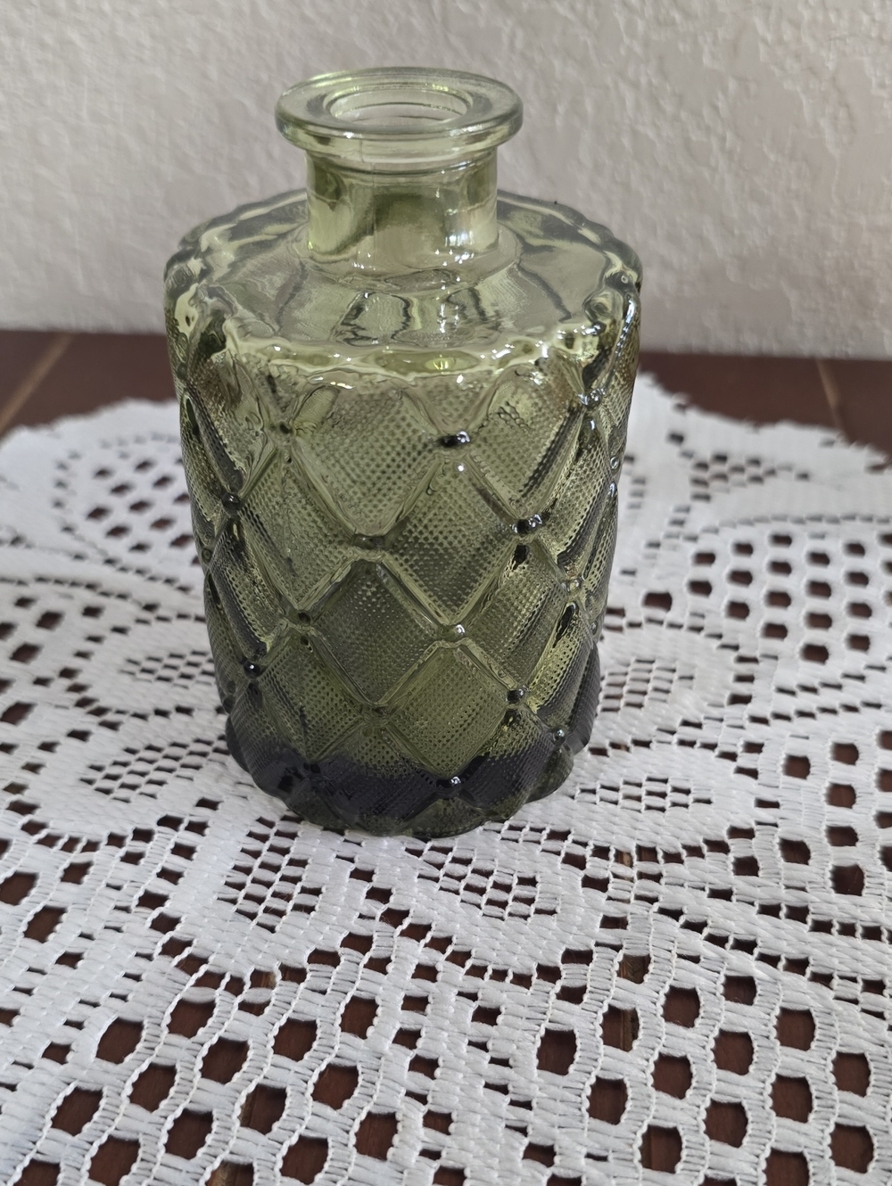 Glass Decorative Vase - Olive Green